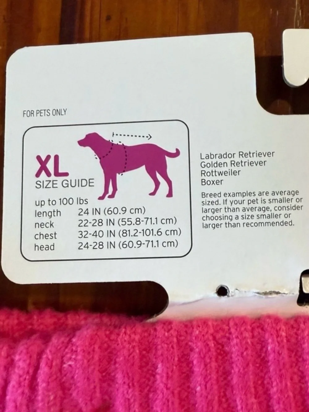 Boots & Barkley XL Dog Sweater Hot Pink Aztec Geometric Knit Pet Apparel